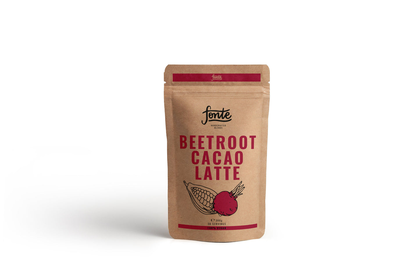 Fonte Beetroot Cacao Latte 300g - 100% Vegan - PREORDER NOW